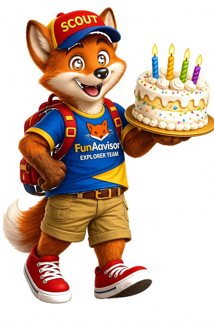 Scout holding a birthday cake