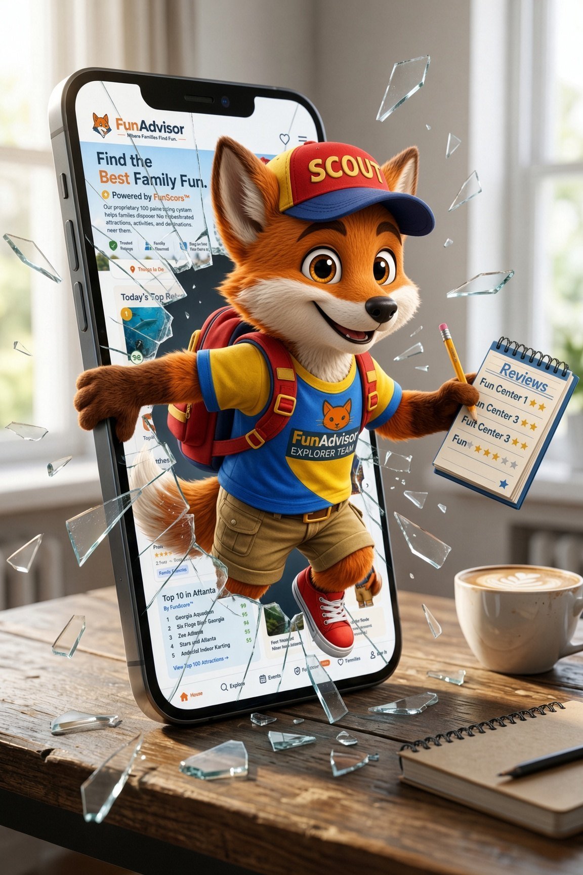 Scout jumping out of the FunAdvisor app with this week’s reviews
