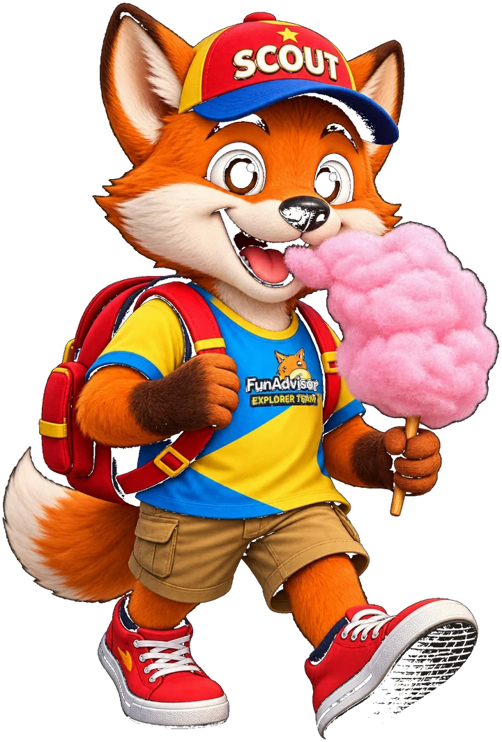 Scout enjoying a carnival with cotton candy